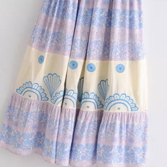 Embroidered Smocked Hummingbird Maxi DRESS - Picture 8 of 8